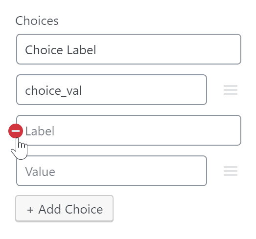 Checkbox choices setting