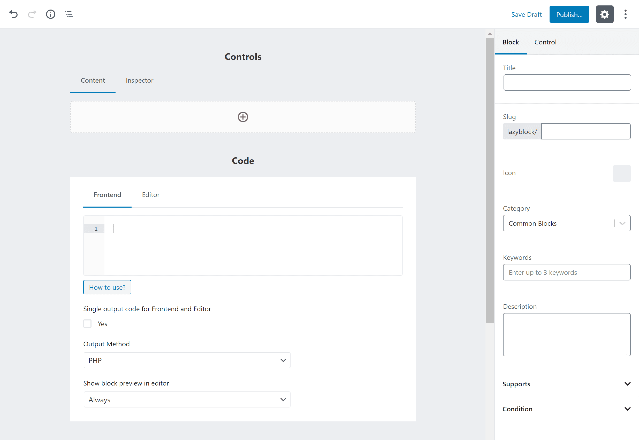 Block builder interface