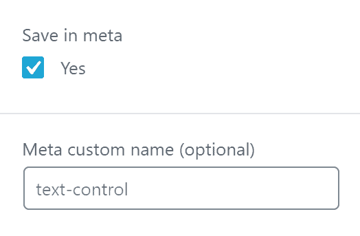Block control custom meta field