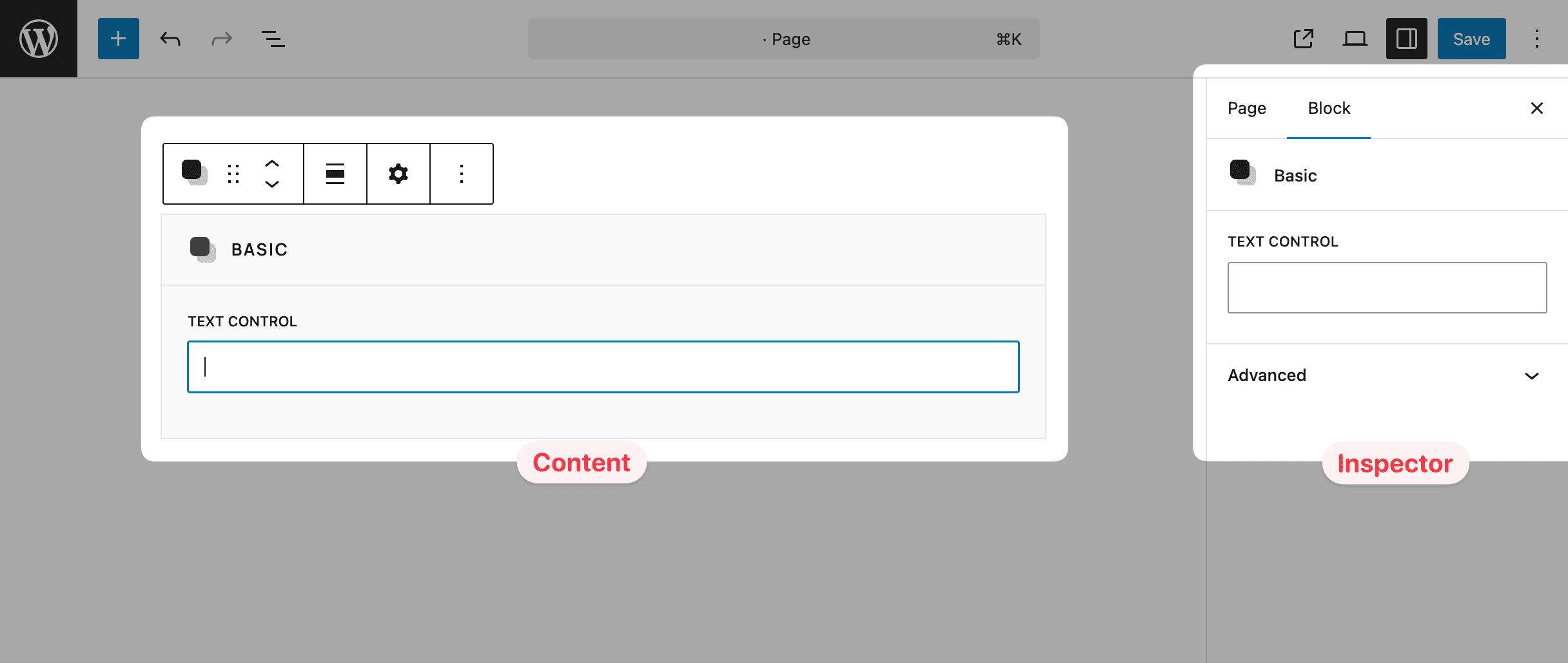 Block control placement