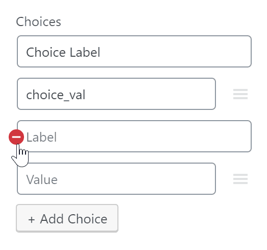 Radio block choices setting