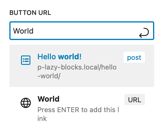 URL control with post search